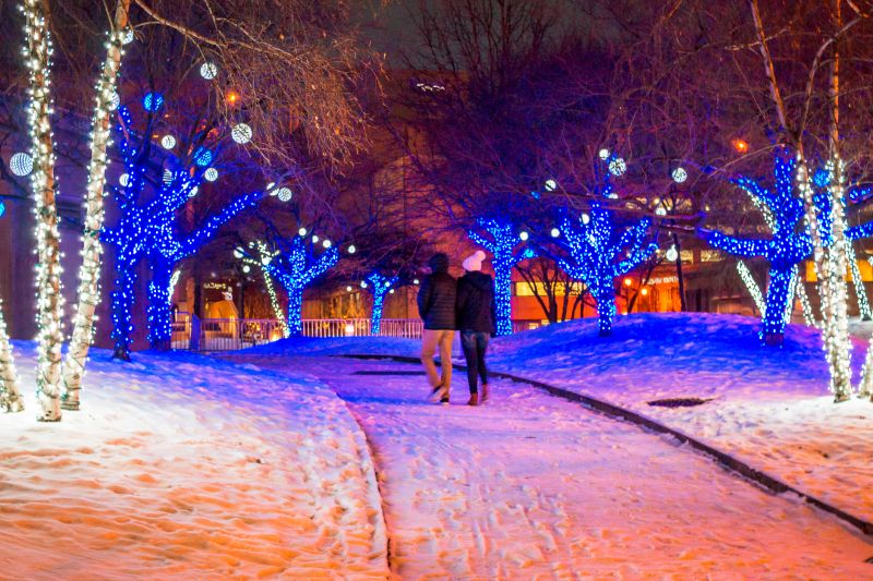 Nighttime Holiday Light Displays
