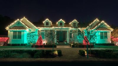 Holiday Lights Hanging in Alpharetta, GA