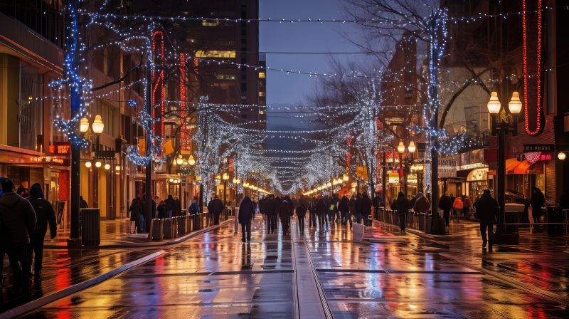 Holiday Lights Hanging in Kansas City, MO